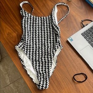 American Apparel Black and White Kids Swimsuit